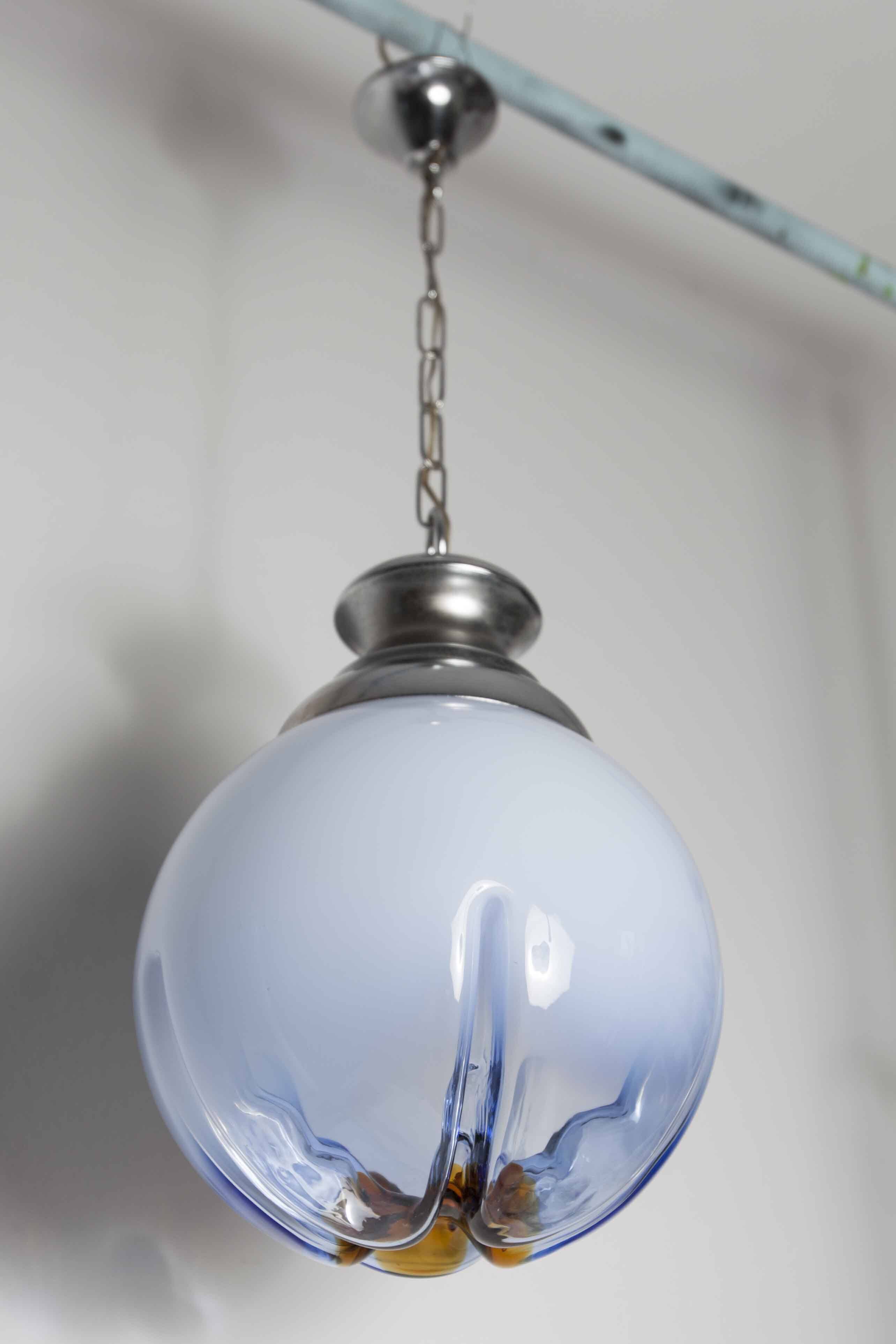 Murano glass globe pendant light Maazzega edition Italian design 70
