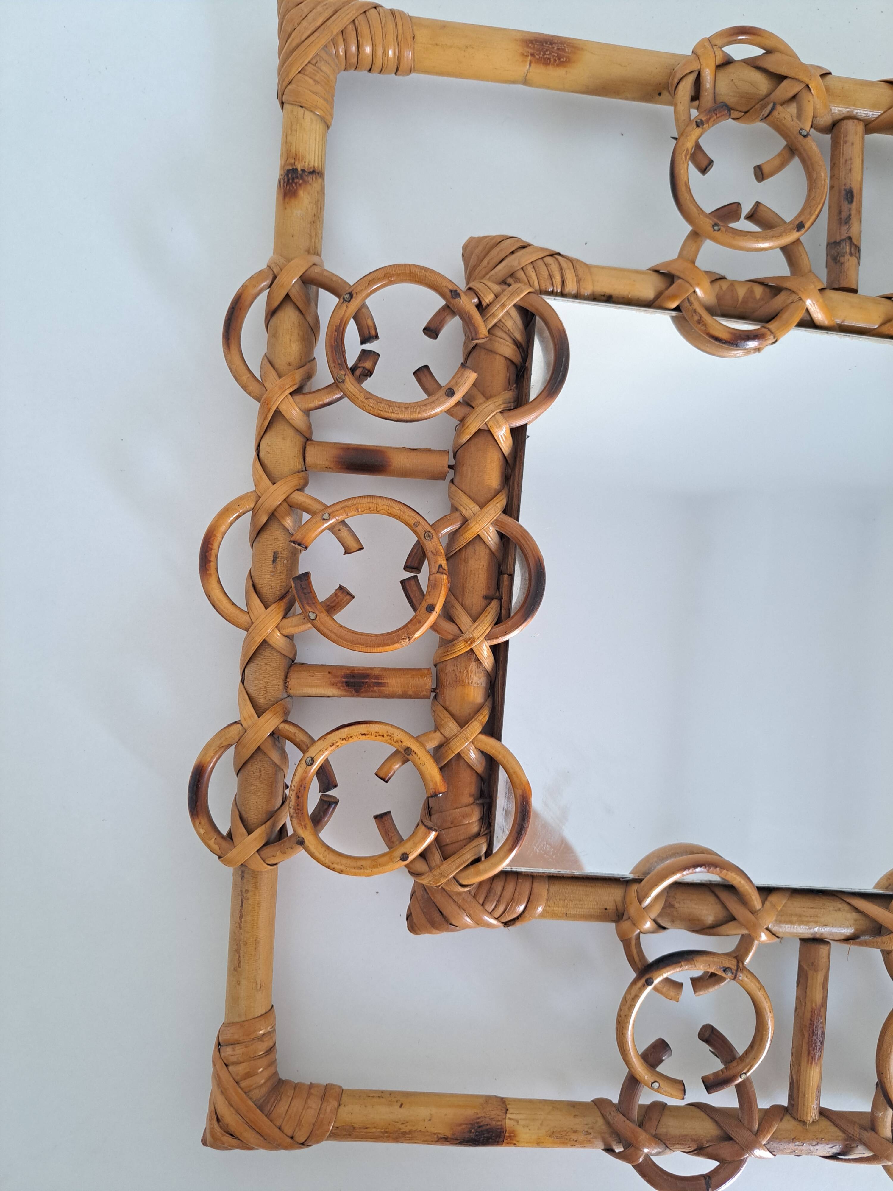Vintage bamboo mirror