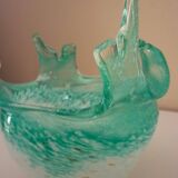 Blown glass empty pocket, thick, free-form, 80s design