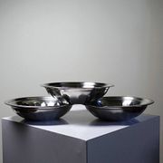 Set of 3 vintage stainless steel bowls from the 1980s.