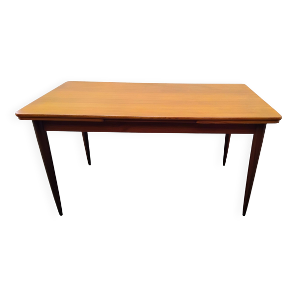 Table de Salle à Manger Rectangulaire Vintage en Teck Scandinave 1960s