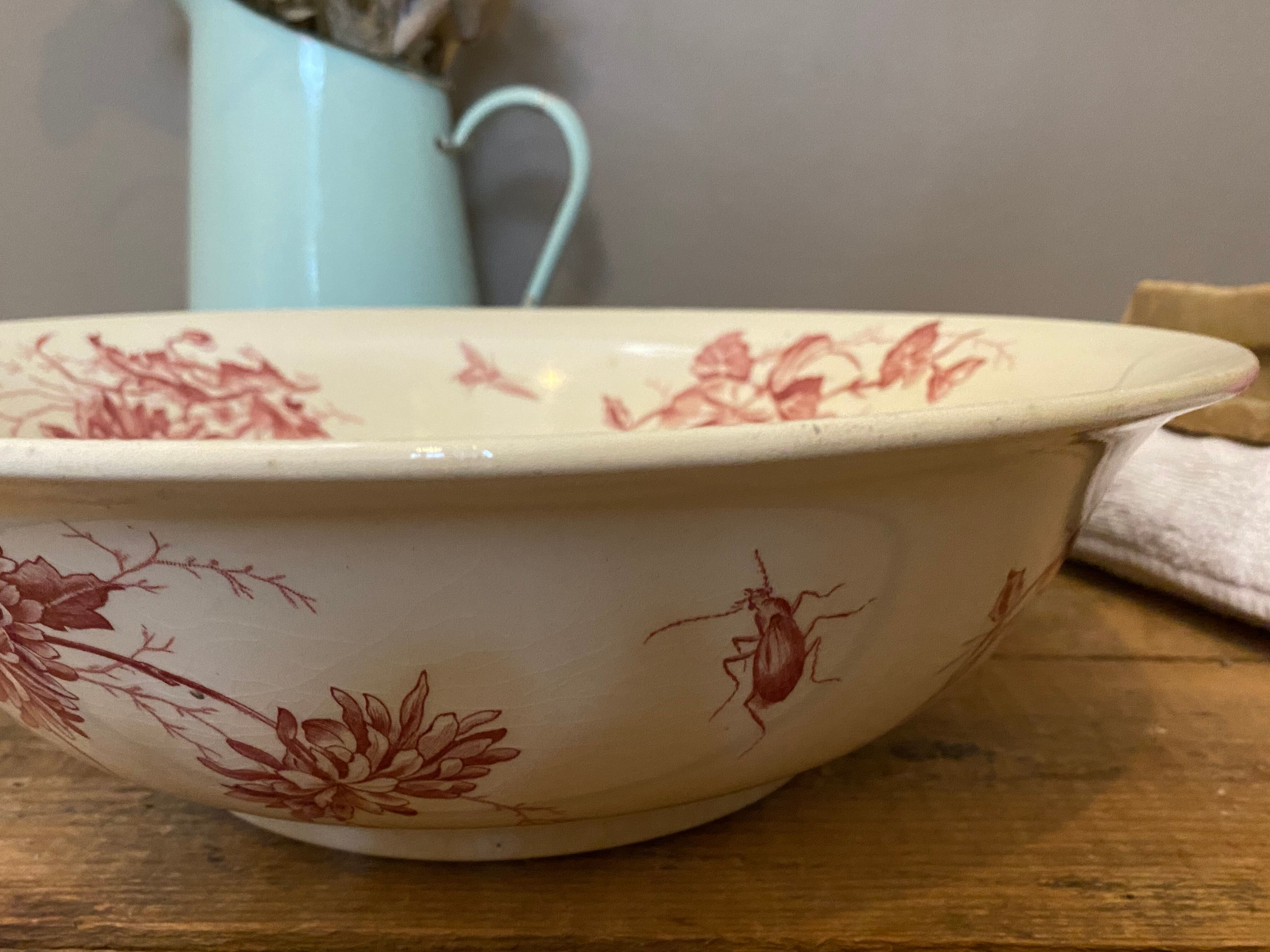 Rare and antique French ironstone Toilet Set (1875)