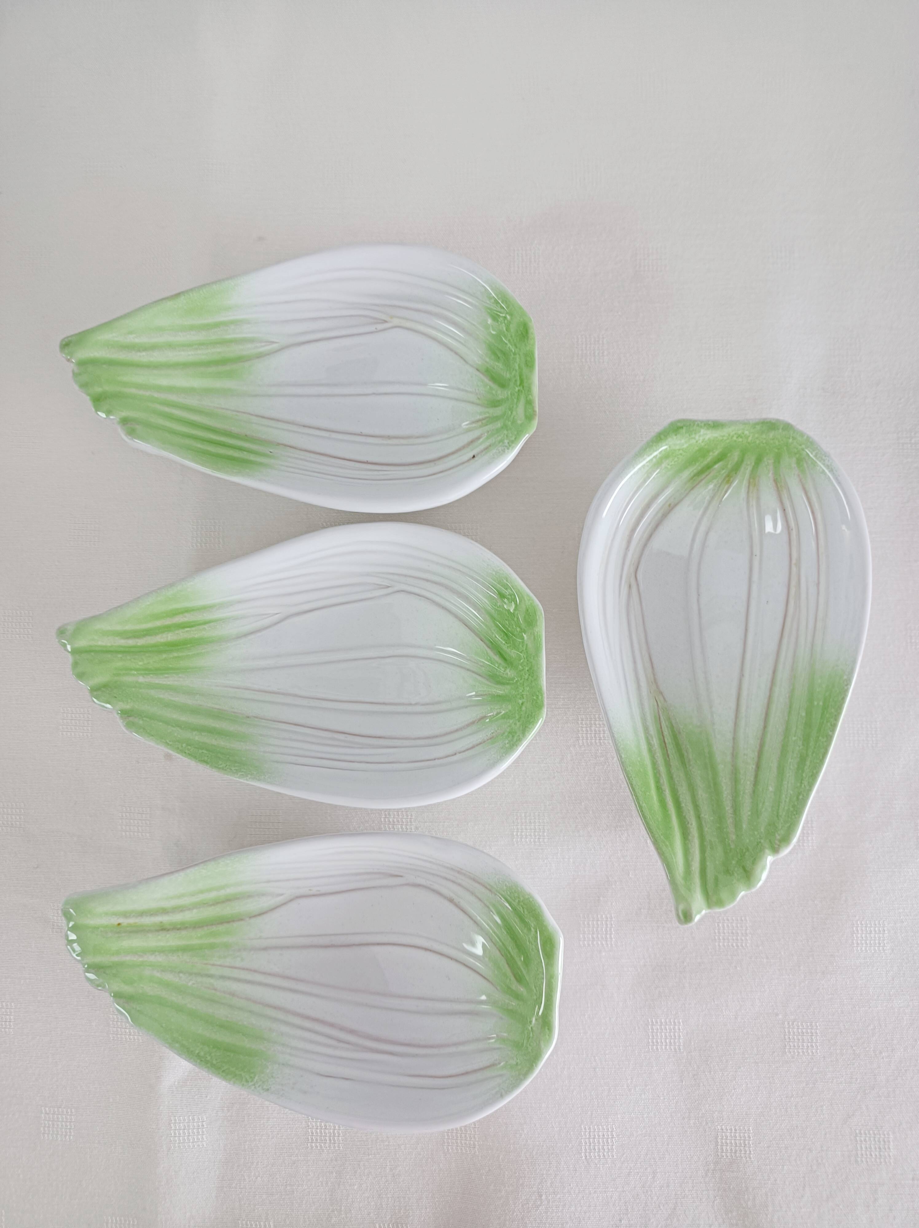 Set of 4 vegetable slip bowls