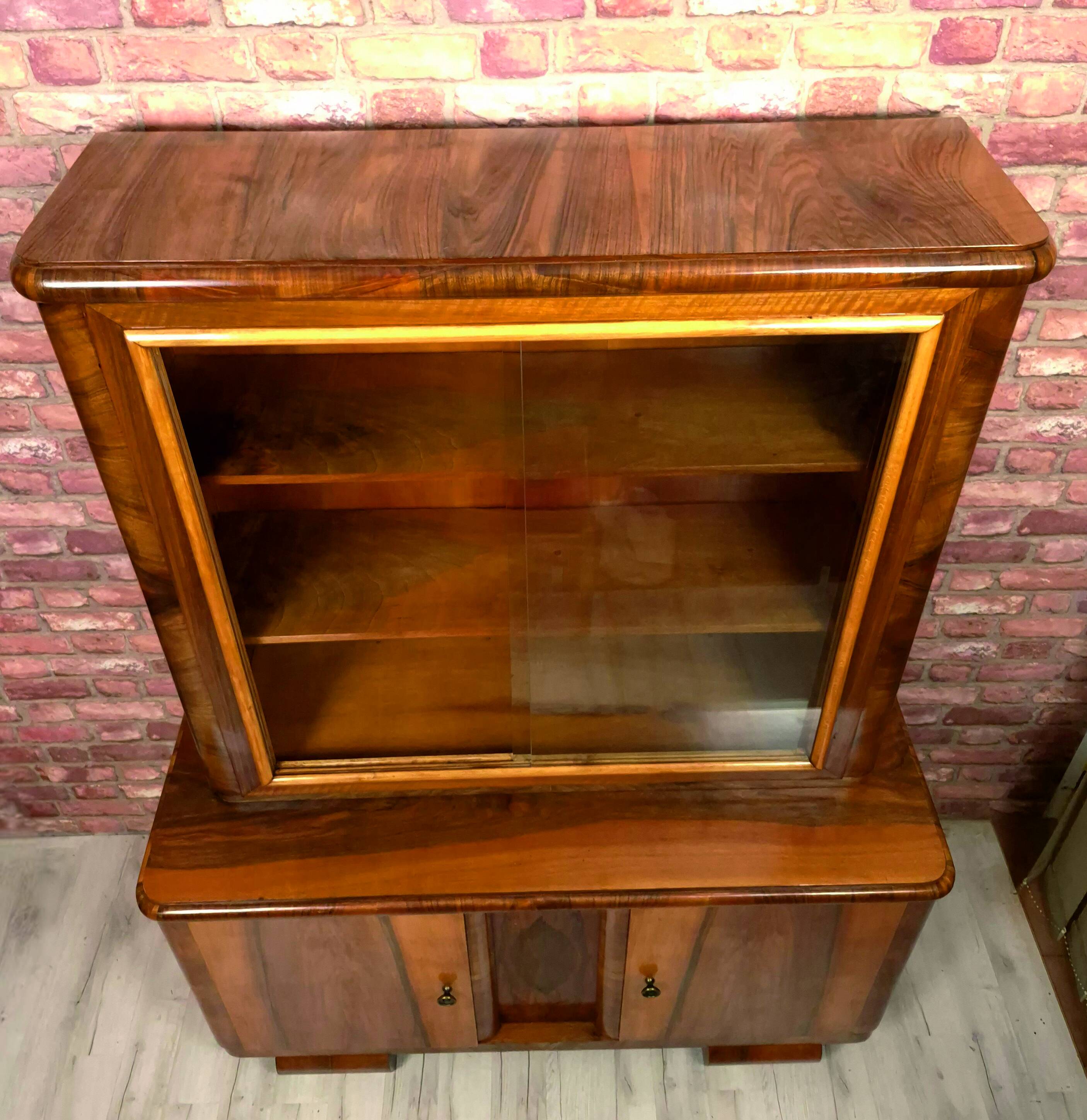 Renovated art deco display cabinet - credenz, 1930s