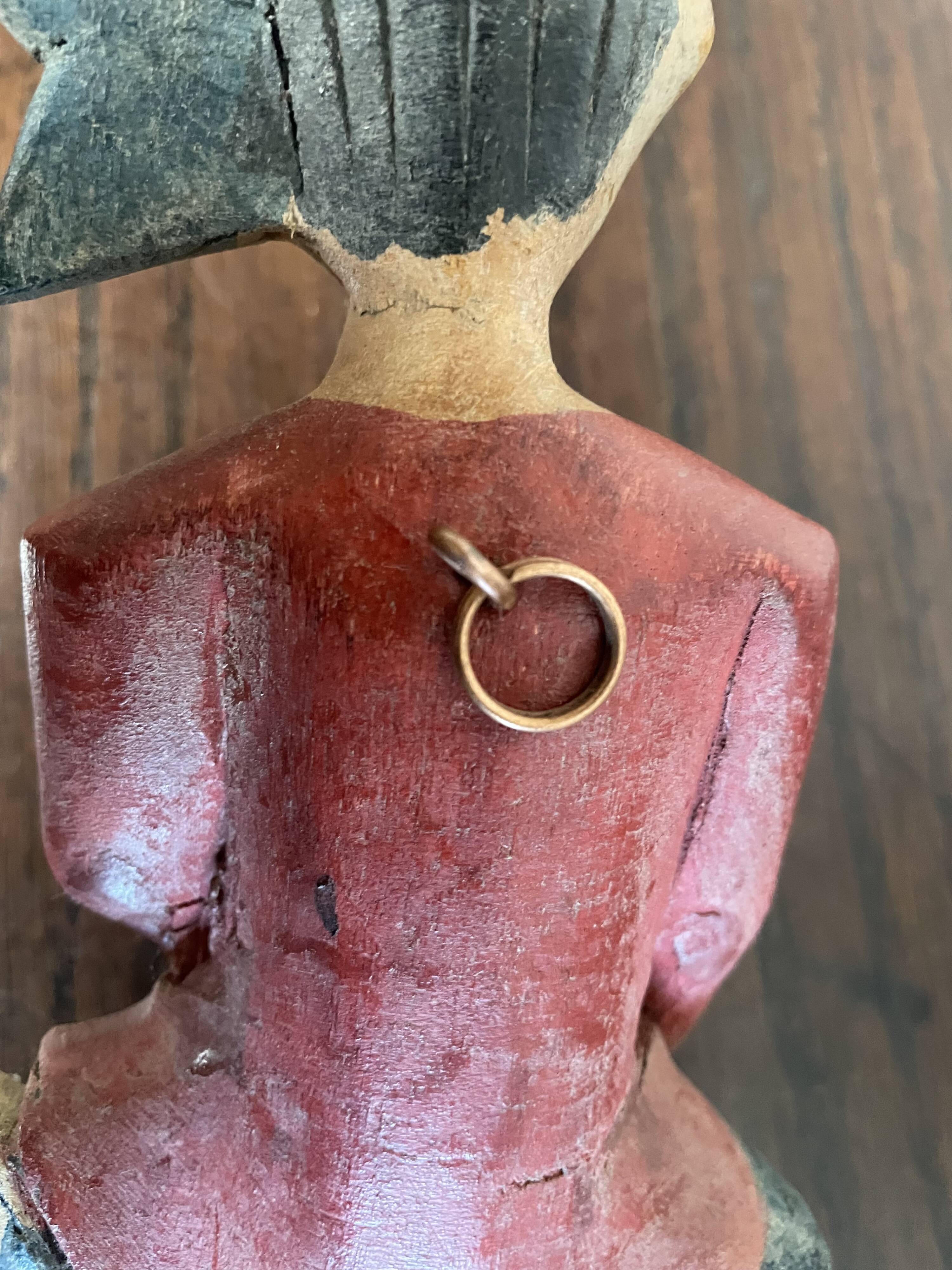 Polychrome wooden statuettes musicians from Asia