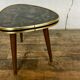 Small triangular table coffee table birds vintage flowers tripod door plant midcentury 1950