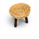 Tabouret tripode en chêne et paille Audoux et Minet 50’s
