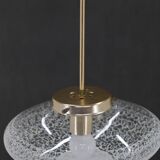 1970s Glass and Brass Pendant , Czechoslovakia