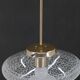 1970s Glass and Brass Pendant , Czechoslovakia