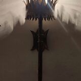 Wrought iron and gold leaf wall light. Spain, 1950s.