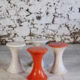Dark orange Tam Tam stool by Henri Massonnet for Stamp, 1970