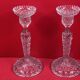chandelier Pair of large glass moulded candlesticks 23 cm