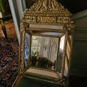 Miroir à parecloses style Louis XIV  vers 1850  60x96cm