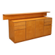 Vintage buffet in burl wood with a top section, Italian design from the 1980s.