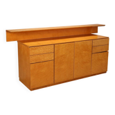 Buffet vintage en loupe avec partie supérieure, design Italie années 1980