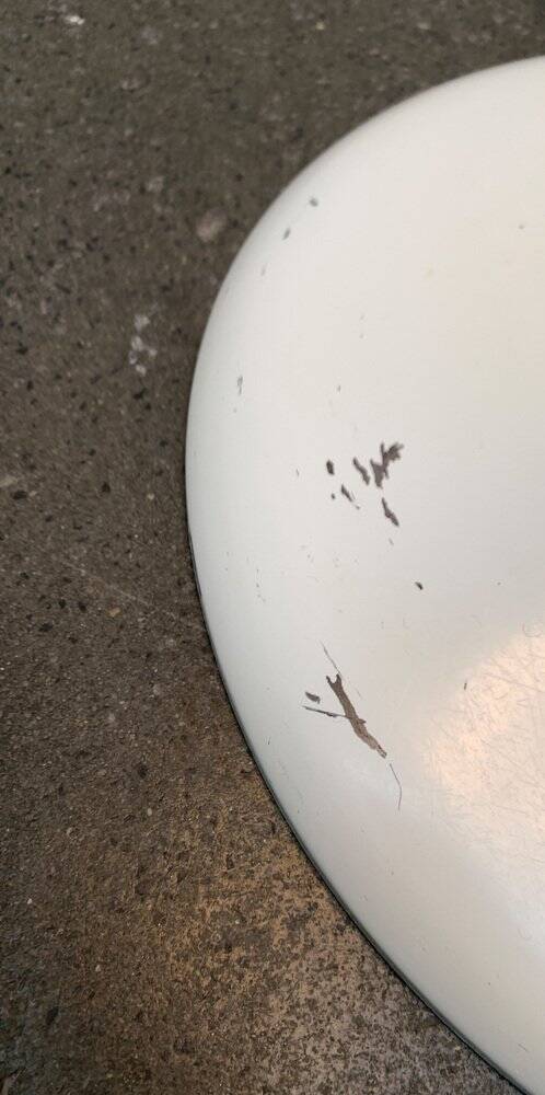 Minimalist glass and metal floor lamp from Switzerland, mid-century by E.R. Nele for Temde, 1960s.