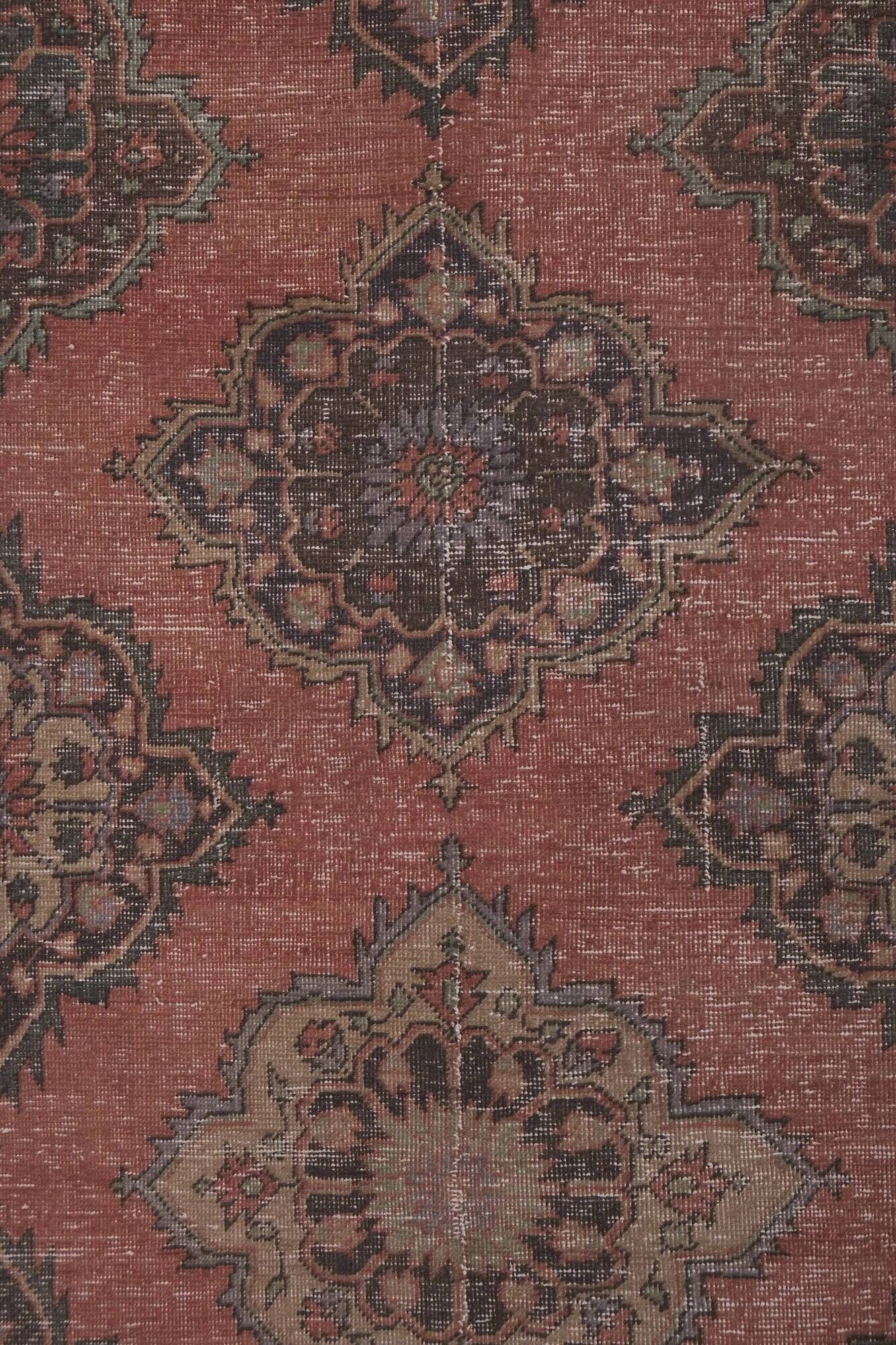 Vintage Turkish hallway rug 96x364 cm