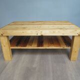 Raw coffee table with shelf