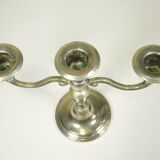 Silver metal candlestick 20 cm
