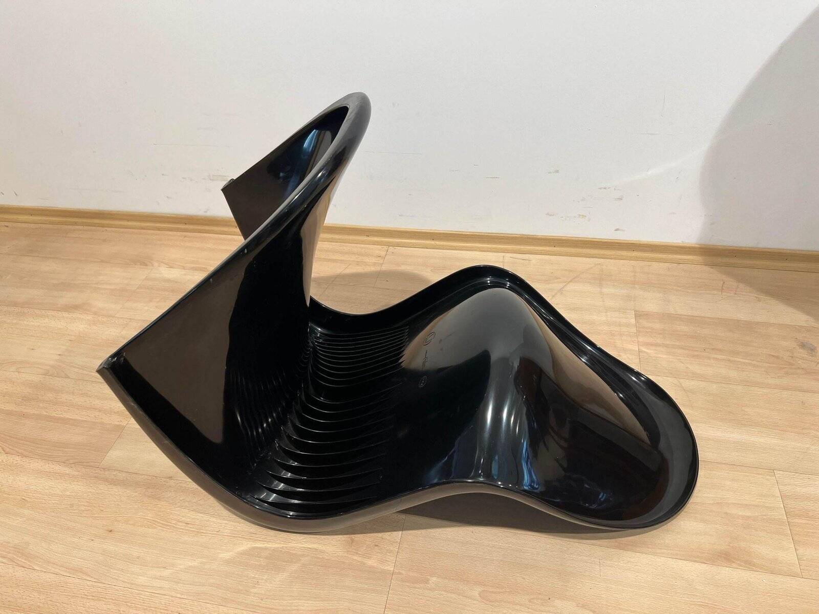 Panton Cantilever Chair in Black Pu by Verner Panton, Germany, 1971