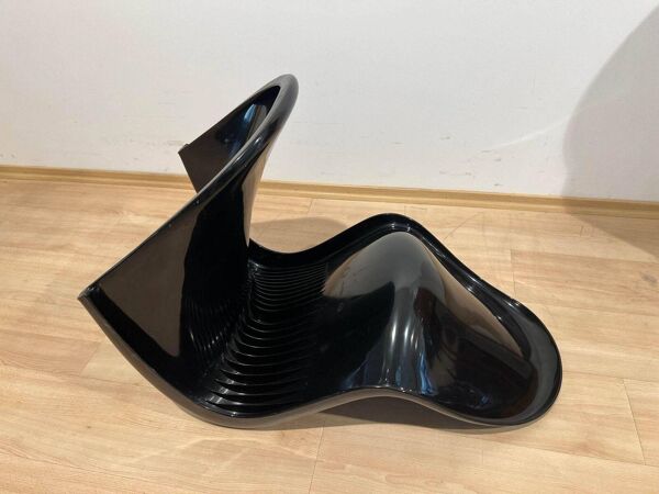 Chaise Panton noire par Verner Panton, Allemagne, 1971