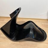 Panton Cantilever Chair in Black Pu by Verner Panton, Germany, 1971