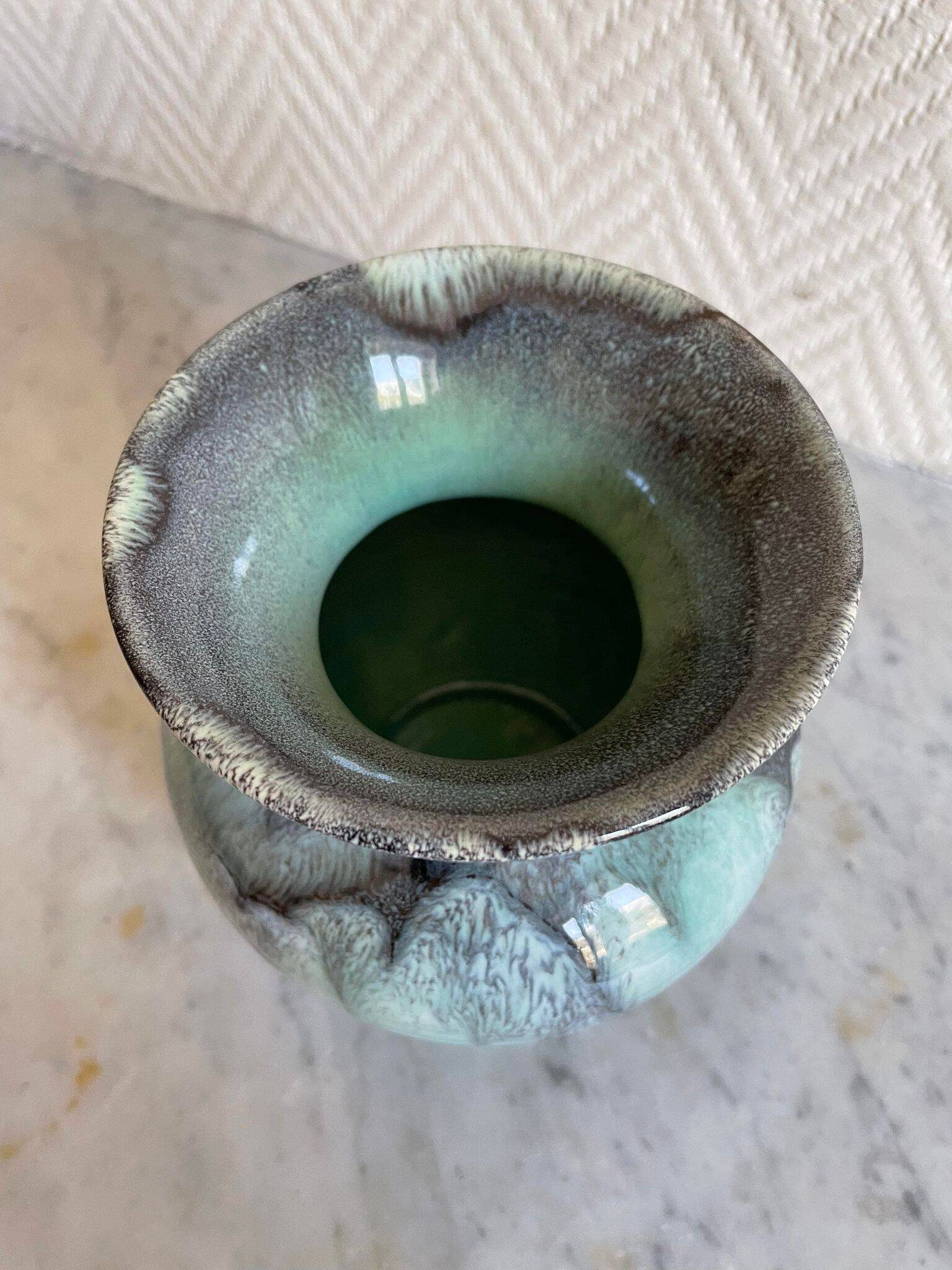 Blue lava style vase Vallauris
