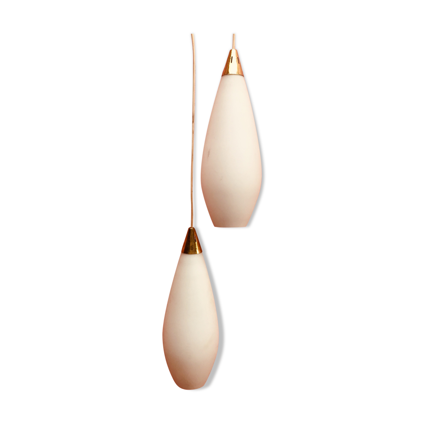 Opaline hanging lamps 60s
