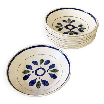 9 soup plates by Toy-Riont, Salins earthenware