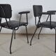 Fauteuils en skaï noir 1950