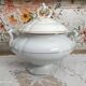 Niederweiler soup bowl in white earthenware bordered gold