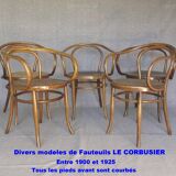 Le Corbusier b9 blond armchair, by Kohn, wooden seat 1915