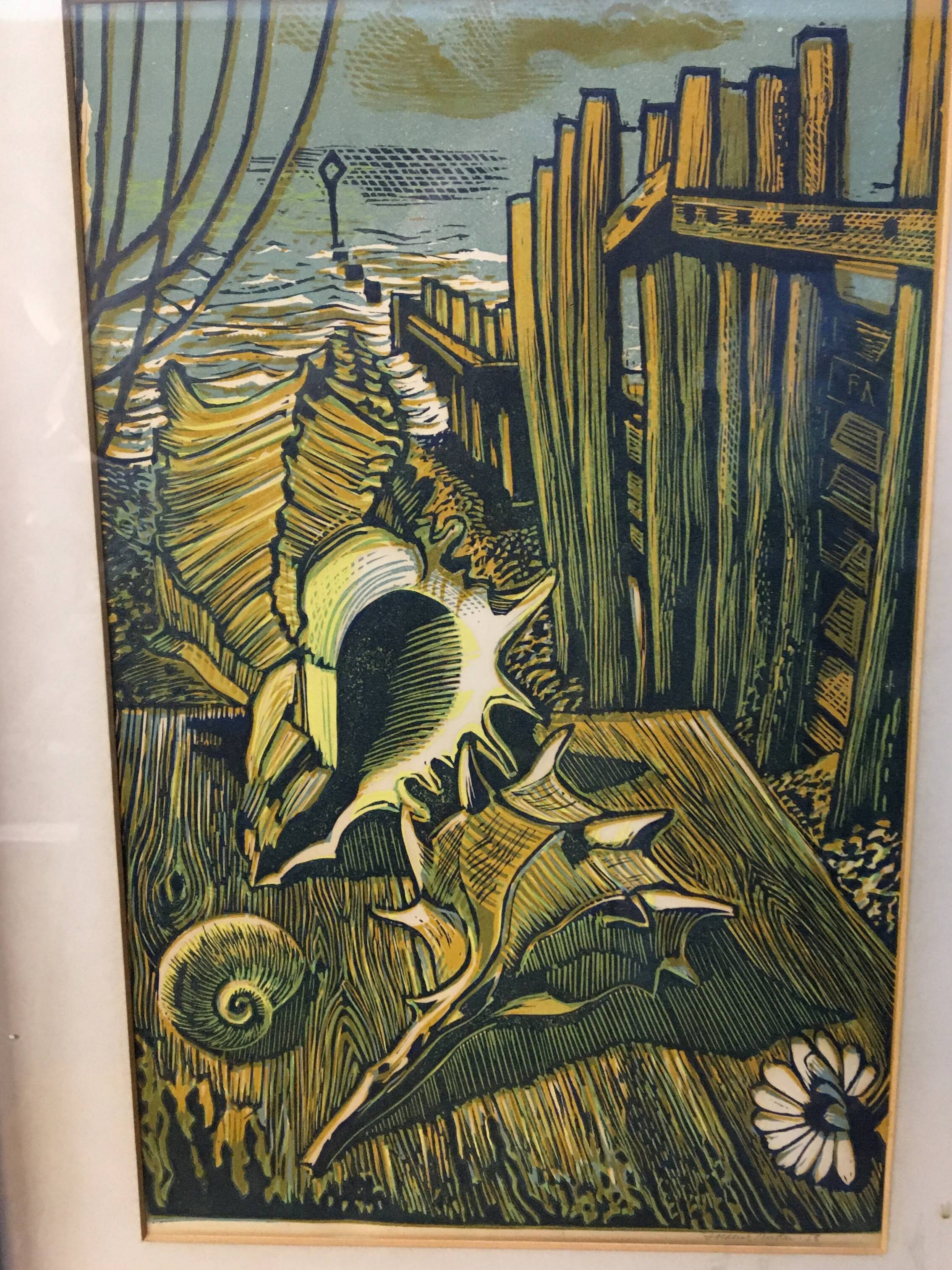 Lino Cut On Paper - Frederick Austin