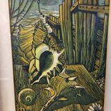 Lino Cut On Paper - Frederick Austin