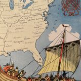 Old poster map of the United States from 1948 - JP Pinchon