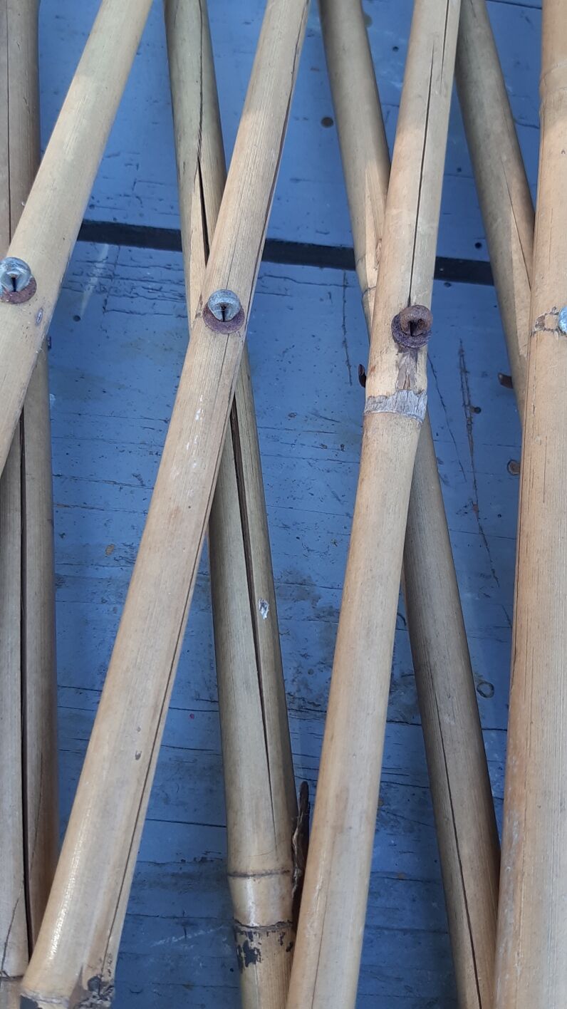 Claustra trellis vintage bamboo braces