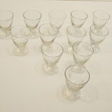12 ancient digestive glasses engraved in oval shape