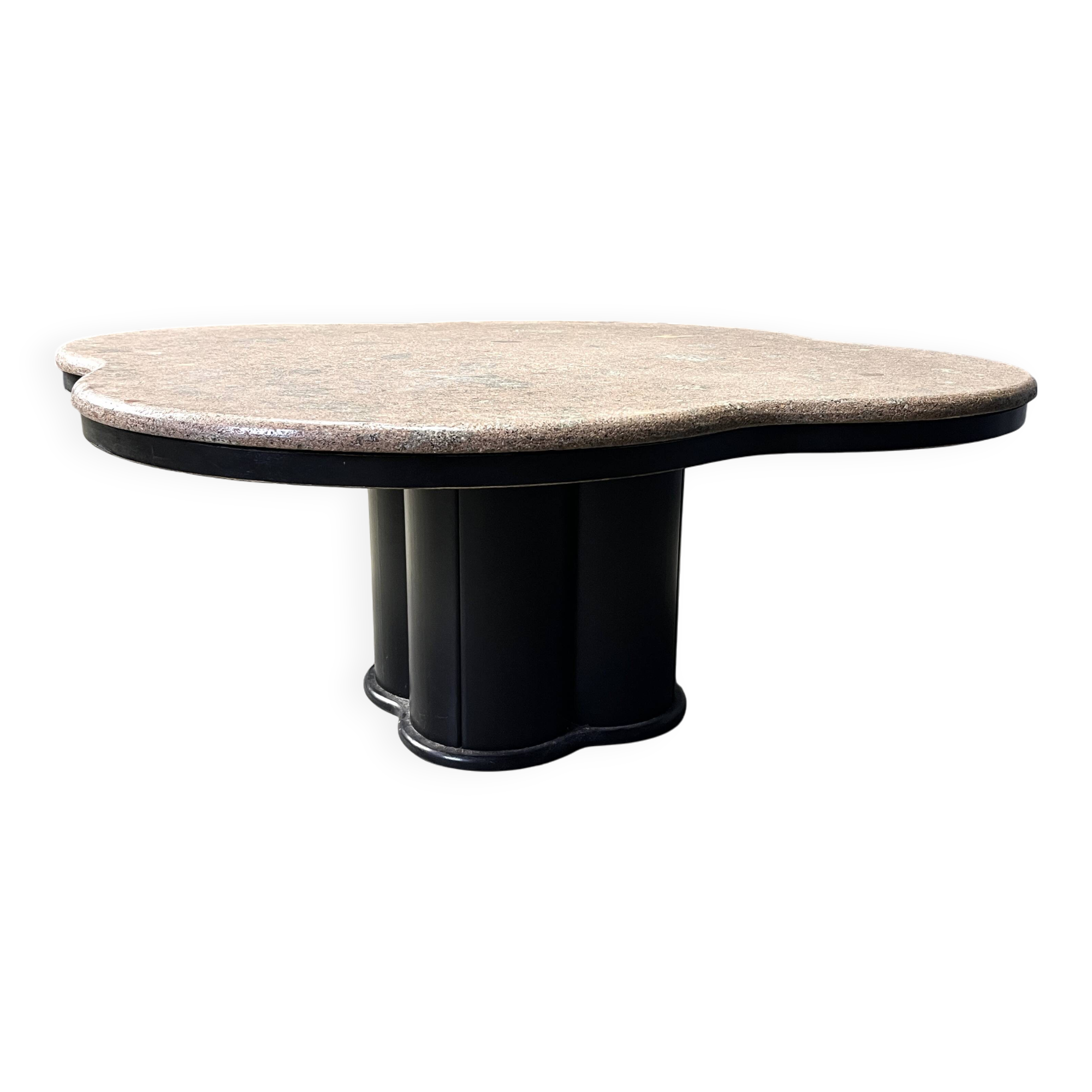 Vintage granite clover-shaped coffee table, 1970s
