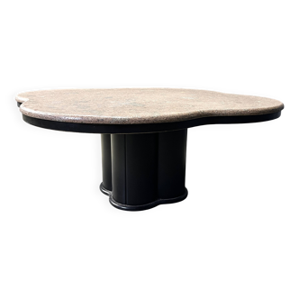 Vintage clover shaped granite coffee table, 1970s