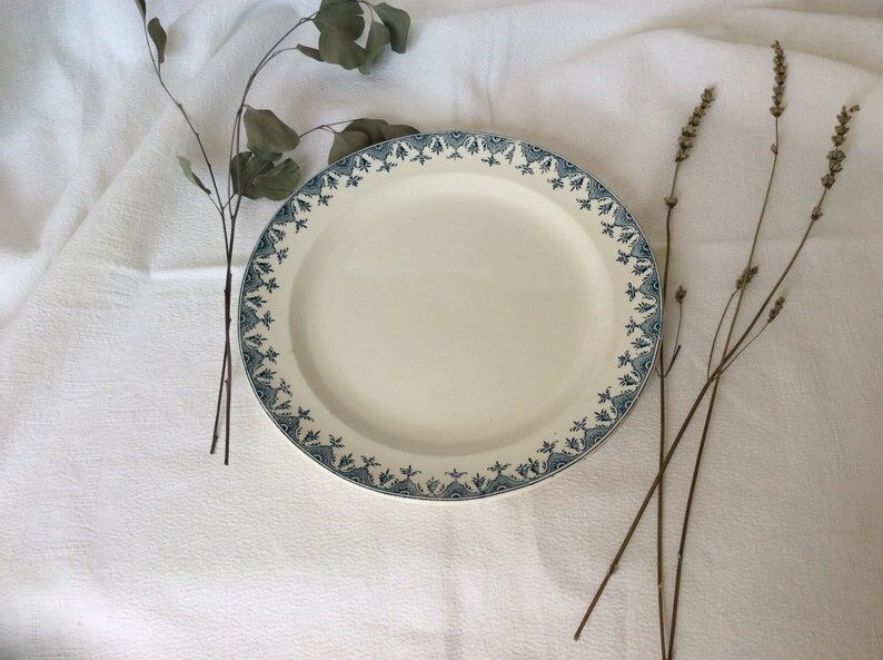 Round dish Terre de Fer navy blue L G model Doullens