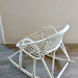 Child rocking chair in rattan, 60s