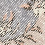 3x6 Gray & Cream Oriental Turkish Vintage Rug, 110x192Cm