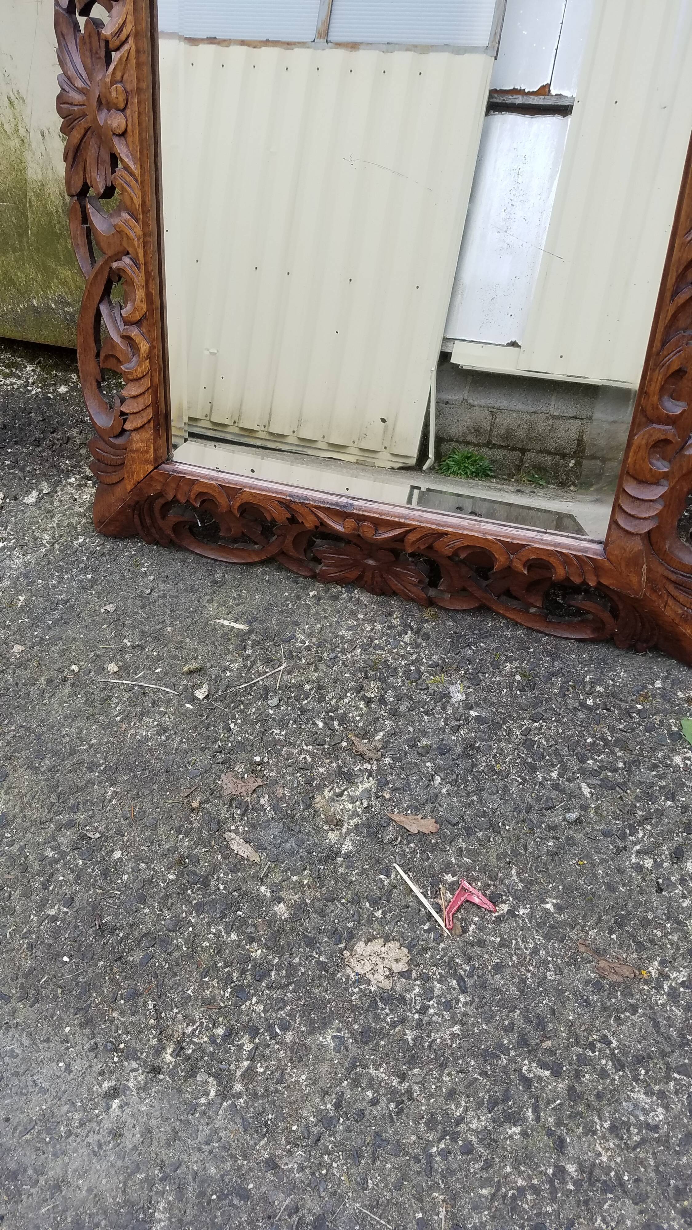 Mirror bevelled wooden frame - 93x75cm