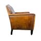 Fauteuil Moustache Français Antique – Fauteuil Club en Cuir Cognac – Début du 20ème siècle