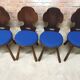 Lot of 6 vintage brutalist chairs from the 1970s.