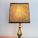 Vintage brass lamp. Black lampshade.