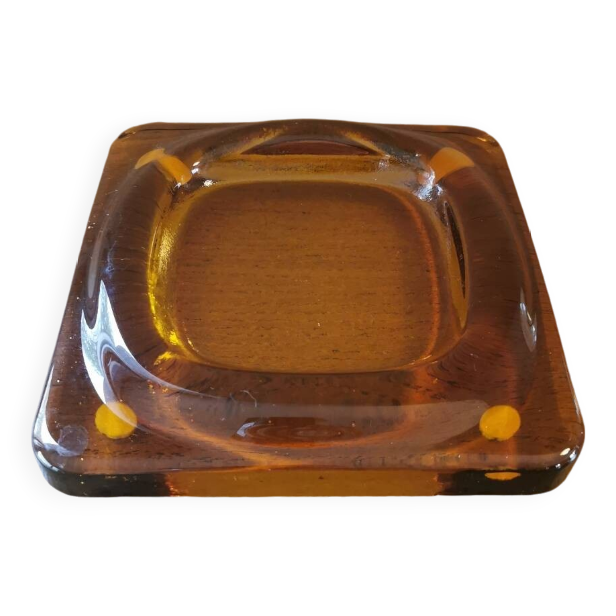 Vintage amber glass empty pocket
