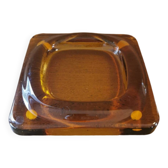 Vide poche vintage en verre ambré