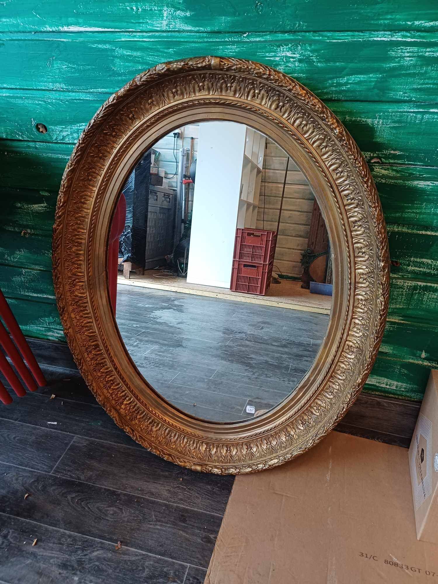 Oval mirror in gilded wood Louis XVI style 100 high by 78 long