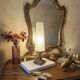 Upcycled table lamp | gold bronze & retro chic diamond tip